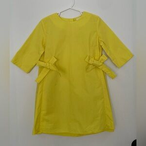 COS yellow dress with side bows. 2-4yr